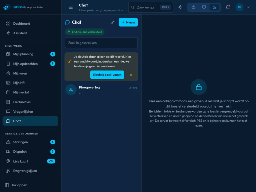 End-to-end encrypted chat