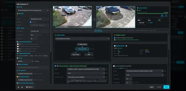 Configurable AI pipeline