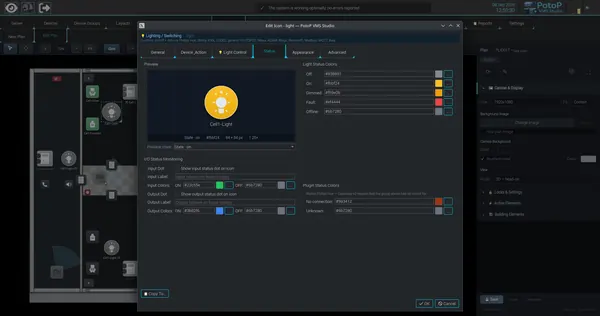 Light icons and status colours