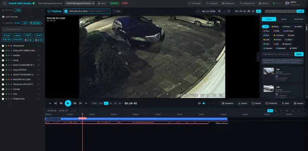 Playback with event timeline