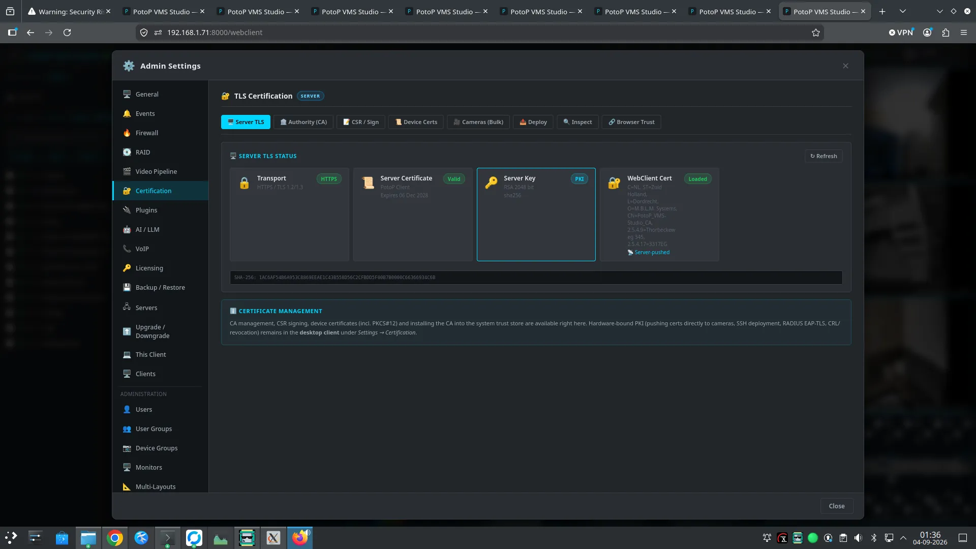 TLS status at a glance